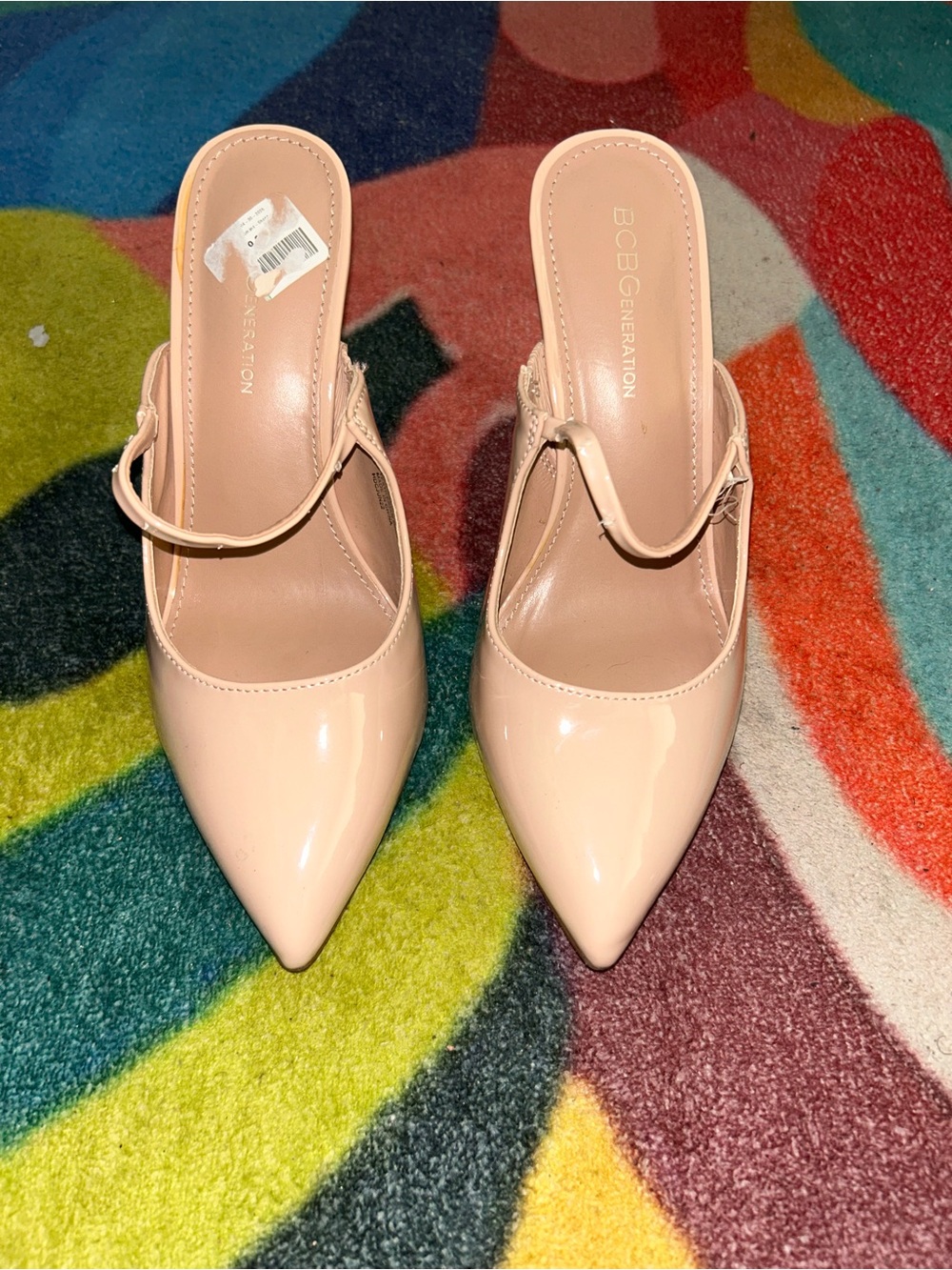 Patent Nude Mary Jane Pointed-Toe Stiletto Heels - Picture 2 of 5
